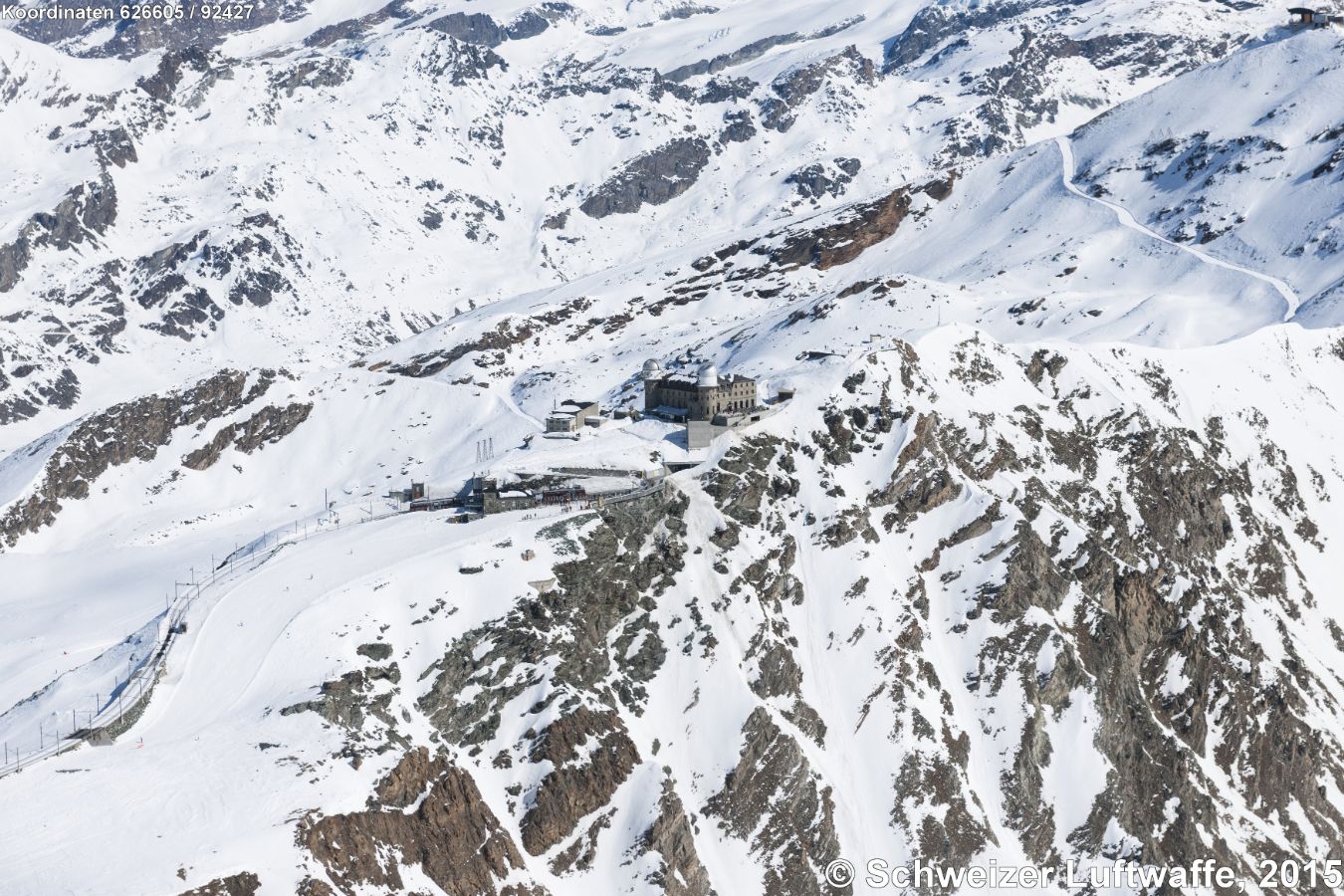 Cornergrat-Bahn (Zahnrad- Schmalspurbahn bis auf 3100 Meter), Posistion 2'626'601.74, 1'092'485.34